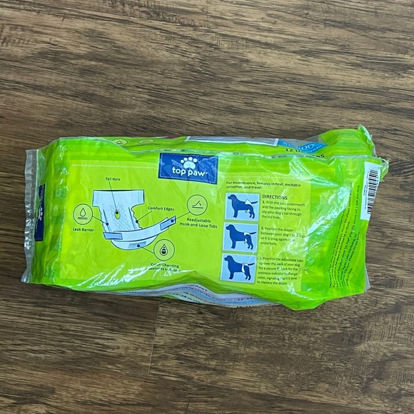 Top Paw Fashion Disposable‎ Diapers Small 7-16 lbs 12 Count OPENED, Contains 10 - Picture 3 of 5